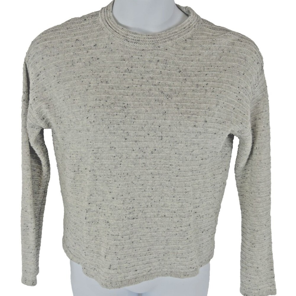 Andrea Jovine AJ Women's Medium  Gray Cropped Ribbed Sweater Heather